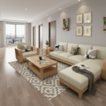 Scandi-Style Solid Wood L-Shaped Sectional Sofa with Integrated Storage