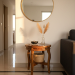 Handcrafted Solid Teak Wood Circular Tea Poy