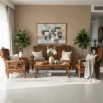 Regal Hand-Carved Teak Wood Maharaja Sofa Set