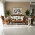 Regal Hand-Carved Teak Wood Maharaja Sofa Set - Image 2