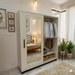 Minimalist Serenity: Sliding Wardrobe with Organic Accents - Image 2