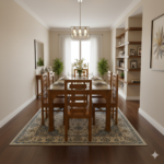 Elegant 6 Seater Solid Wood Dining Set with Glass Top - Image 2