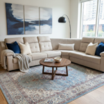 Premium L-Shaped Sectional Sofa - Cream/Sand Fabric