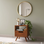 Mid-Century Modern Teak Nightstand with Open Cubby