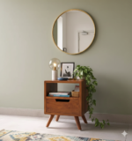 Mid-Century Modern Teak Nightstand with Open Cubby