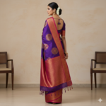Royal Purple & Gold Banarasi Silk Saree - Image 3