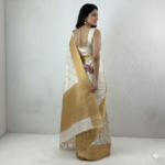Elegant Ivory & Gold Banarasi Silk Saree - Image 3