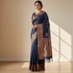 Elegant Midnight Blue Banarasi Silk Saree