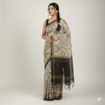 Vintage Kalamkari-Inspired Cotton Silk Saree with Contrast Pallu - Image 2