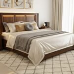 : Solid Walnut Classic Panel Bed Frame – Queen/King Size