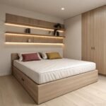 Minimalist Urban Platform Bed with Integrated Storage & Headboard Lighting - Image 3