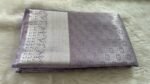 Lavender Haze Banarasi Silk Saree With Silver Zari Brocade - Image 4
