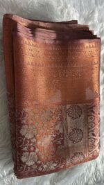 Regal Rust & Gold Banarasi Silk Saree - Image 4