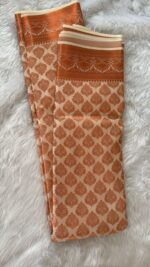 Timeless Elegance – Handwoven Banarasi Silk Saree in Cream & Burnt Orange - Image 5
