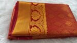 Royal Crimson Red Kanchipuram Silk Saree with Antique Gold Zari Border - Image 4