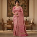 Dual-Tone Mauve Pink Brocade Saree with Intricate Zari Work