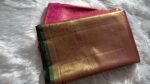 Exquisite Fuchsia Pink Kanchipuram Silk Saree with Gold Zari & Tassel Detail - Image 4