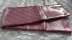 Rose Pink & Silver Zari Banarasi Silk Saree with Geometric Weave - Image 5