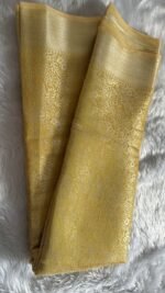 Radiant Canary Gold Banarasi Silk Saree - Image 4