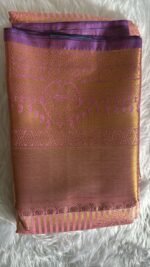 Luxe Rosewood Silk Saree with Intricate Gold Threading and Tassel Pallu - Image 6