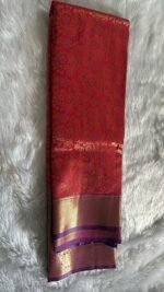 Regal Red & Gold Kanchipuram Silk Saree - Image 4