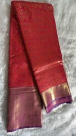 Regal Red & Gold Kanchipuram Silk Saree - Image 5