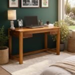 Solid Wood Minimalist Writing Desk & Computer Table