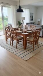 Contemporary Teak-Finish Dining Table - Image 2