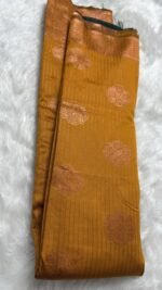 Radiant Mustard Gold Banarasi Silk Saree - Image 3