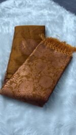 Timeless Elegance – Copper-Gold Banarasi Silk Saree - Image 4