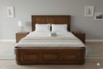 : Solid Walnut Classic Panel Bed Frame – Queen/King Size - Image 2