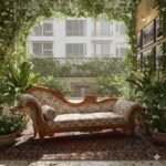 Vintage-Inspired Floral Carved Chaise Longue (Sofa Recamier) - Image 2