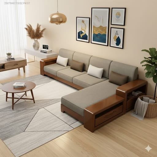 IMG-20260208-WA0002 Premium Solid Wood L-Shaped Sectional Sofa with Integrated Storage - Image 1