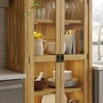 Teak Solid Wood Crockery Almira – Modern Farmhouse Style