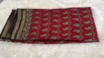 Elegant Crimson & Ebony Paisley Silk Saree - Image 5