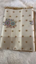 Elegant Ivory & Gold Banarasi Silk Saree - Image 4