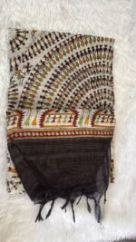 Vintage Kalamkari-Inspired Cotton Silk Saree with Contrast Pallu - Image 4