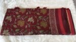 Elegant Maroon Hand-Block Printed Chanderi Silk Saree with Traditional Zari Border - Image 4