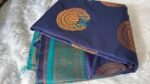 Midnight Blue Kanjivaram Silk Saree with Antique Gold Butta - Image 5