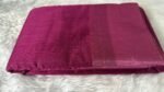 Deep Magenta Silk Saree with Broad Zari Border - Image 4