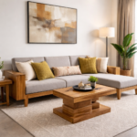 Modern L-Shaped Sectional Sofa with Integrated Wood Frame