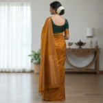 Radiant Mustard Gold Banarasi Silk Saree - Image 5