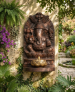 Ganesha Wall Shrine with Diya Shelf