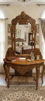 Maha Rani" Console & Vanity Mirror Set - Image 3