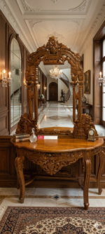Maha Rani" Console & Vanity Mirror Set