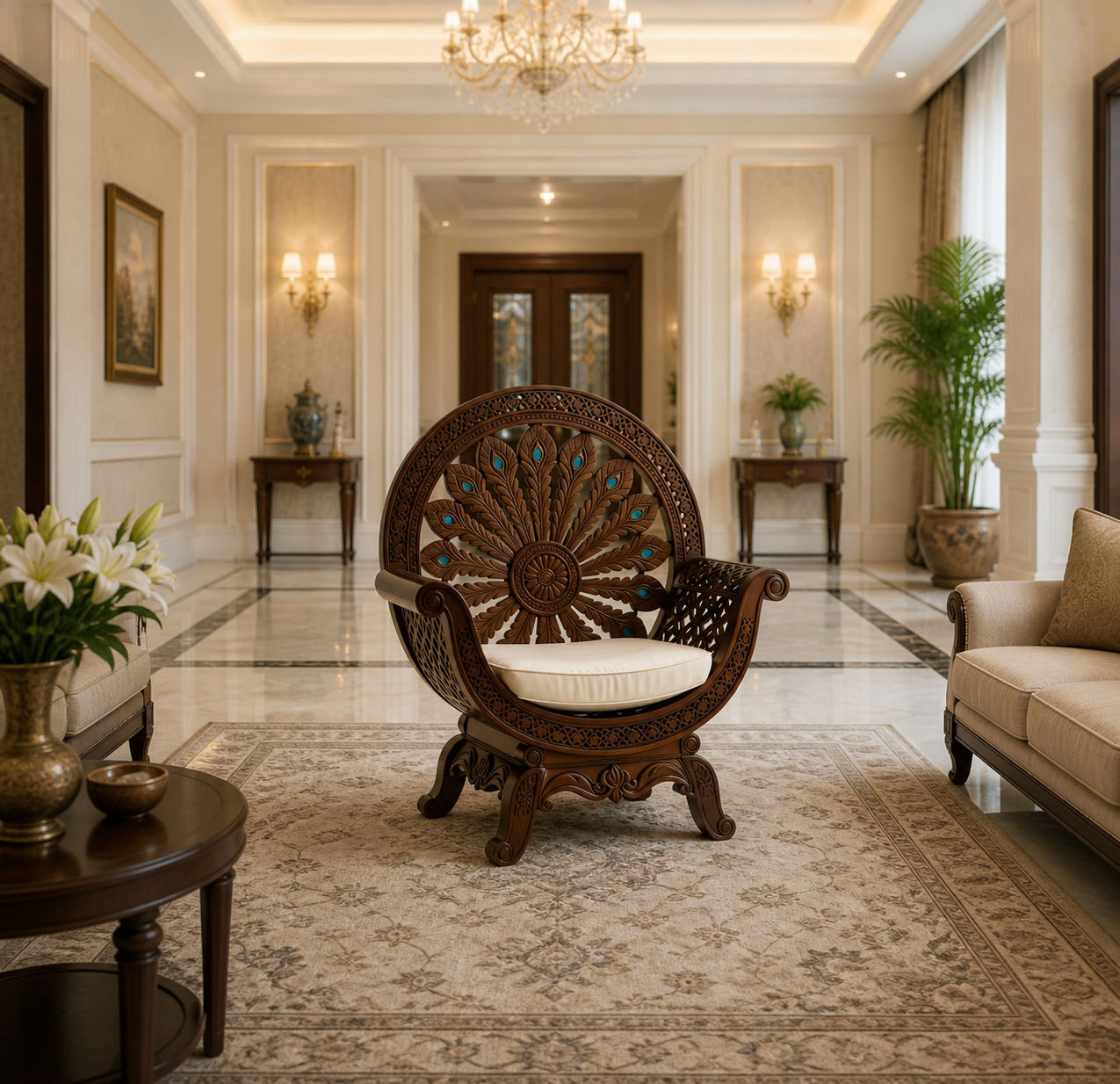 file_00000000b35c71fa94178787c619debf Peacock Throne chair - Image 1